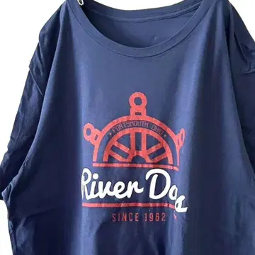 리버 take me to the RIVER 티셔츠 네이비 컬러 구제 의류