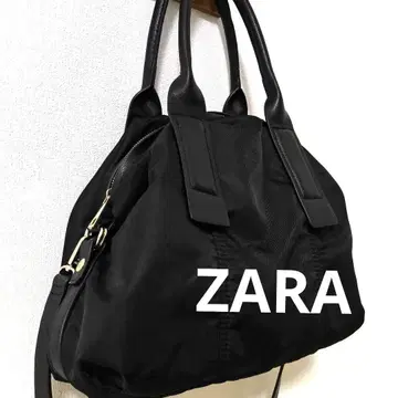 ZARA 나일론 가죽 숄더백 블랙 미사용품
