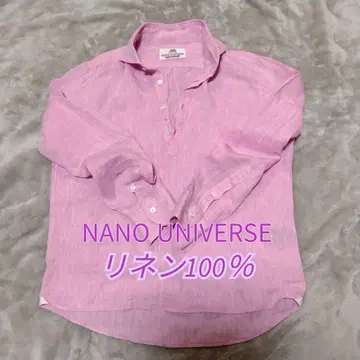 나노 유니버스 NANO UNIVERSE 린넨 100% 핑크 셔츠