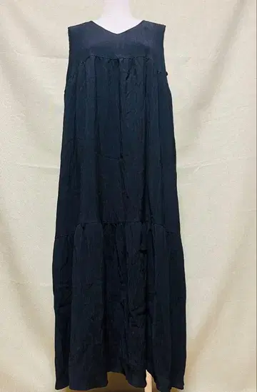 블랙 슬리브리스 롱 티어드 원피스 새상품 택 포함