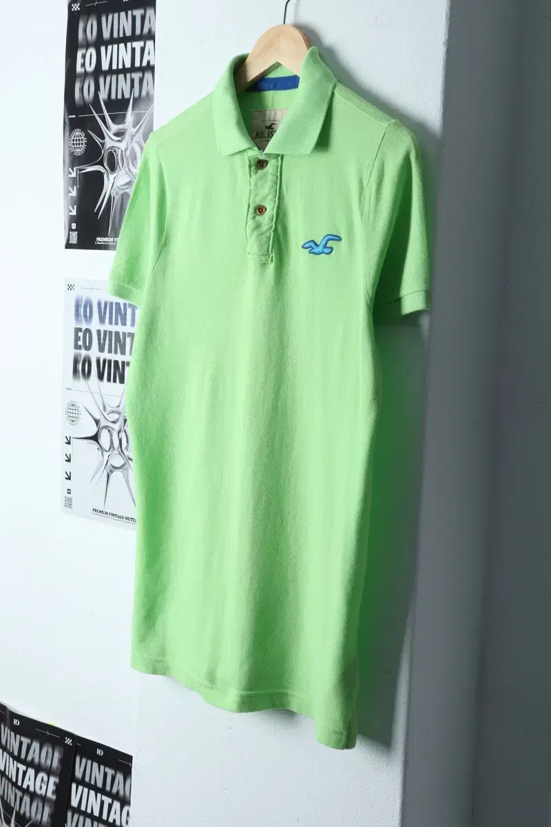 (XL) Hollister Short Sleeve kara T-Shirt Green Old School-136E1