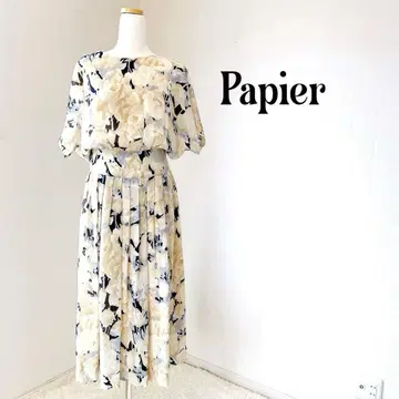 Papier 파피에 꽃무늬 반팔 롱 원피스