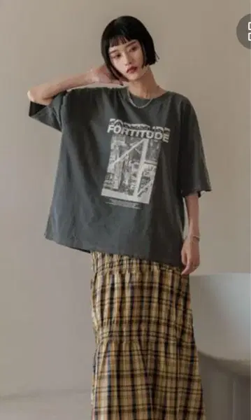 로리즈팜 BIG 프린트 TEE 그레이
