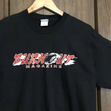 멕시코제 BURNOUT MAGAZINE 티셔츠 M 블랙 커스텀