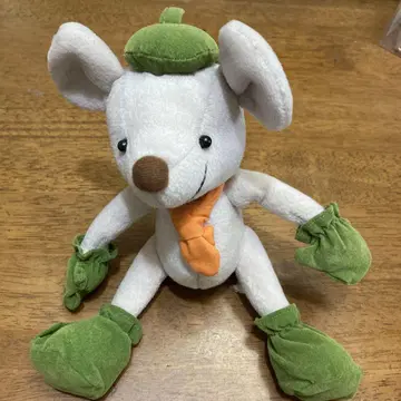 쥐 봉제 인형 약 25cm 베레모 귀여운 장갑 양말