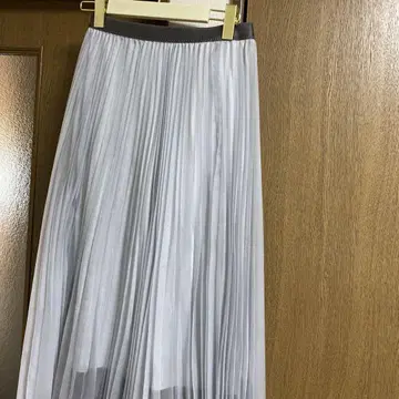 아나이 매트 오간자 플리츠 스커트 그레이 38