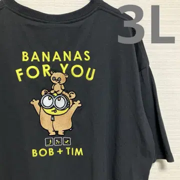 새상품 미니언즈 미니언즈 유니버셜 티셔츠 반팔 팀 밥 자수 3L