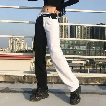 바이컬러 모노톤 팬츠