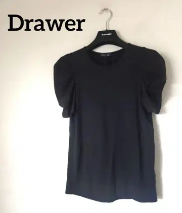 Drawer 드로어 퍼프 슬리브 티셔츠 블랙 1