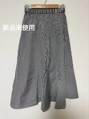 저널 스탠다드 타프타 체크 개더 롱 스커트