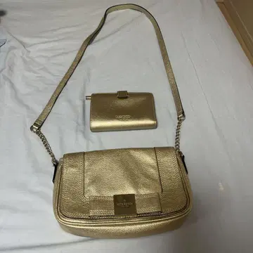 Kate Spade 골드 숄더백과 지갑 세트