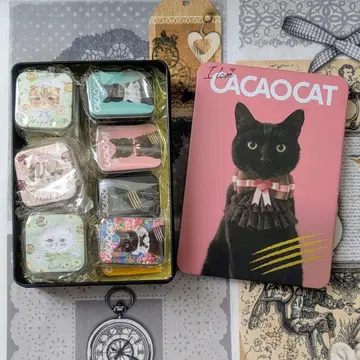 CACAOCAT 캔 세트 카카오캣 마스코트 2 고양이 쿠키