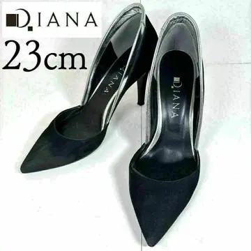새상품급 DIANA 다이애나 23 스웨이드 스틸레토 힐 실버 블랙