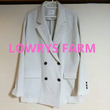 LOWRYS FARM 홉삭 더블 자켓 아이보리