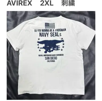 아비렉스 오버 사이즈 티셔츠 2XL NAVY 해군 반팔 포켓 티셔츠