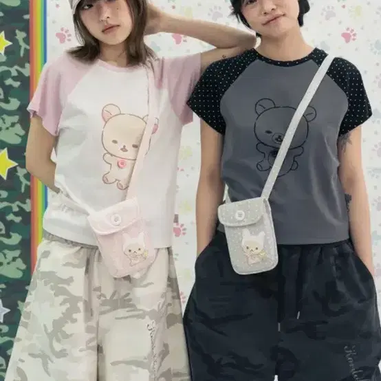 Hug Your Skin Korilakkuma Dot Raglan Tee White on Bunjang