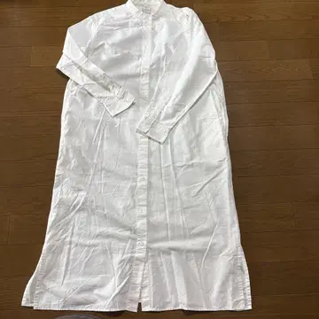 MUJI 워싱 셔츠 원피스 스탠드 카라 XS~S