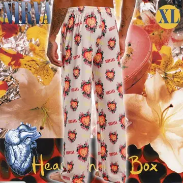 NIRVANA 'Heart-Shaped Box' 패턴 파자마 팬츠 XL