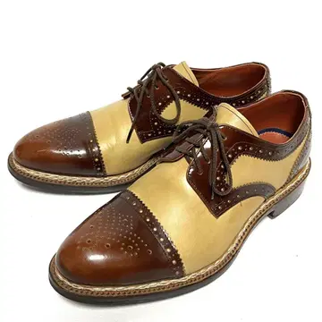 새상품급 MADRAS 마드라스 콤비 가죽 신발 24.5cm 브라운