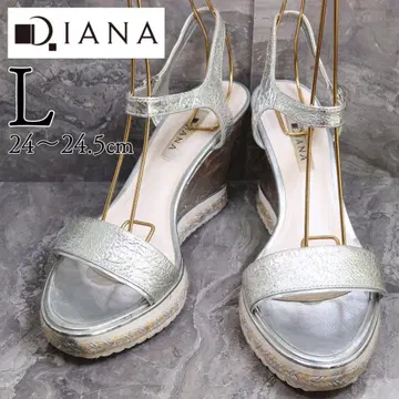 DIANA 다이애나 24 샌들 메탈릭 웨지 실버 스트랩