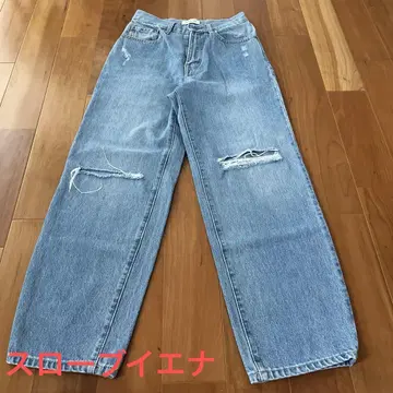 슬로우브 이에나 데님 팬츠 블루 데미지