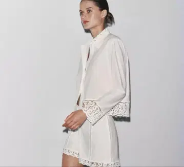ZARA ZW COLLECTION 크로셰 셔츠 블라우스 화이트