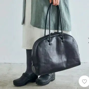 새상품 나카가와 마사시치 상점 일본산 소가죽 보스턴 백 블랙