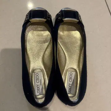 JIMMY CHOO 네이비 발레리나 플랫 신발