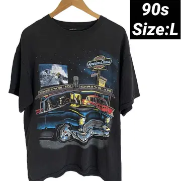 아메리칸 빈티지 티셔츠 클래식 카 90s 드라이브 인