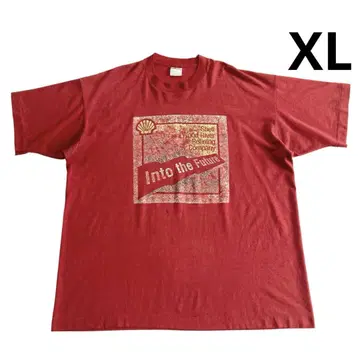 80s 90s USA제 프룻 오브 더 룸 SHELL 티셔츠 XL 빨간색