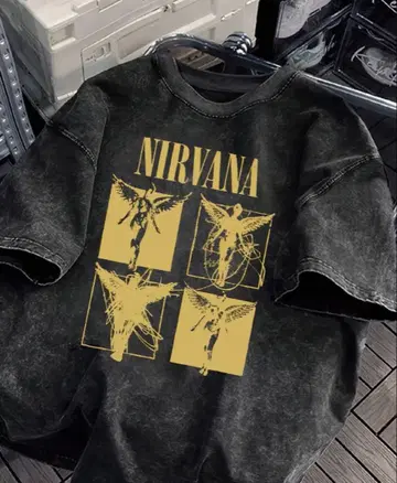 NIRVANA 그래픽 오버 사이즈 티셔츠