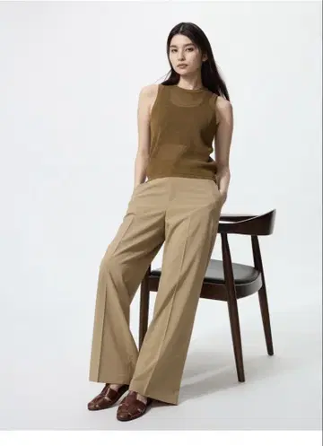 감동 와이드 팬츠 S 베이지