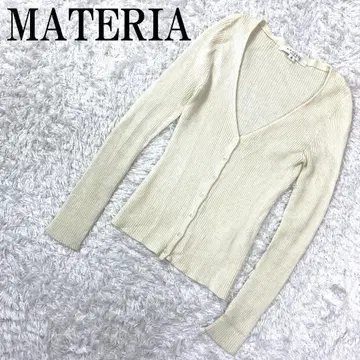 MATERIA 마테리아 리브 니트 가디건 라메 화이트 38 B8651