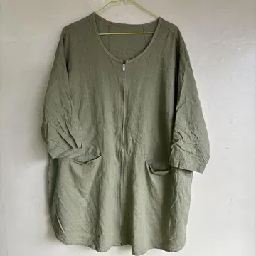 빅 사이즈 린넨 레이온 자켓