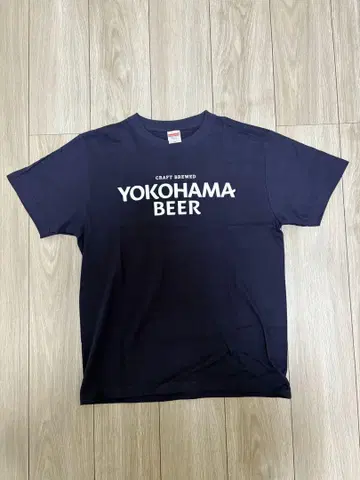 요코하마 BEER 티셔츠 네이비 M 사이즈