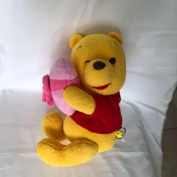 곰돌이 푸 봉제 인형 하트형 쿠션 포함 NTT 전보 디즈니