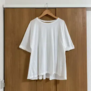 PLST 백턱 A 라인 컷 티셔츠 화이트 M 반소매