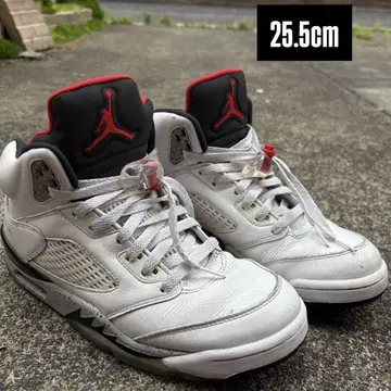 Air Jordan 5 화이트/레드/블랙