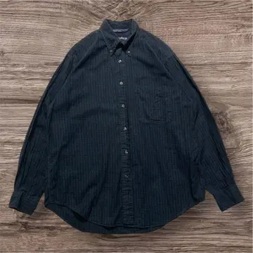 90s nautica 플란넬 셔츠 M 블랙 워치 원 포인트 6152