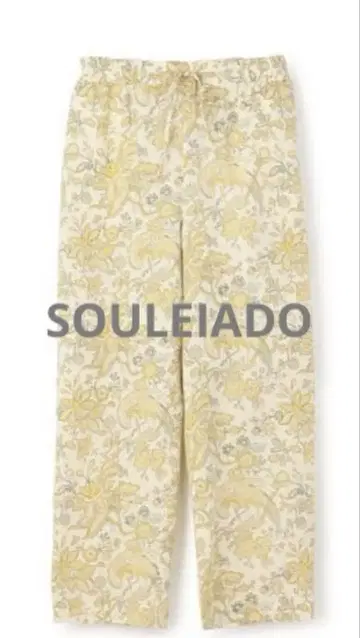 SOULEIADO 코튼 프린트 내로우 스트레이트 팬츠