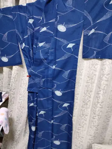 R620 명주 코몬 길상 우산 문양 워셔블 기모노