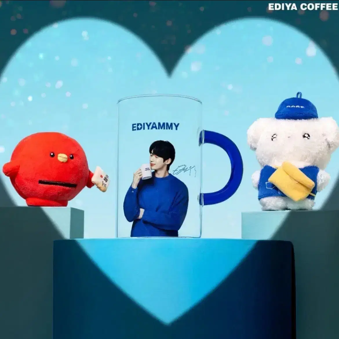 【ビョンウソク】ediya coffee Blueグラス ビョンウソク】ediya coffee Blueグラスの通販 by yc6002's shop