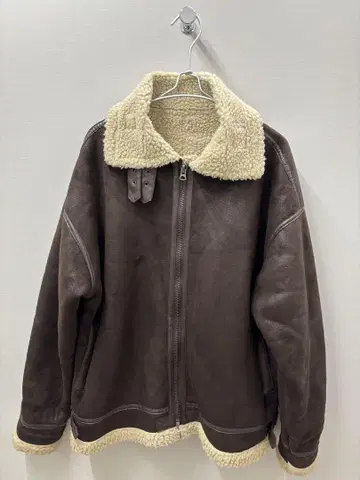 브라운 무스탕 코트, B-3 플라이트 자켓
