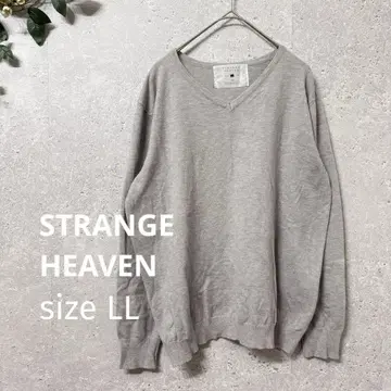 STRANGE HEAVEN 그레이 V넥 긴팔 니트 LL사이즈