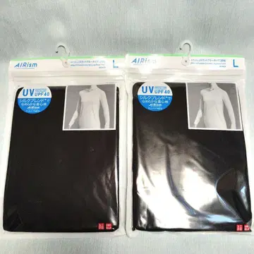 미사용 새상품 에어리즘 실크 블렌드 크루넥 긴팔 T L 블랙 2장