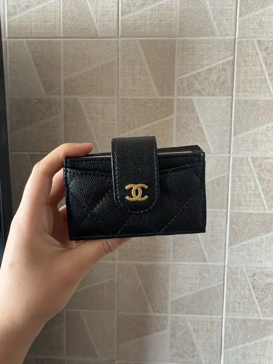 Chanel Caviar Accordion Card Wallet