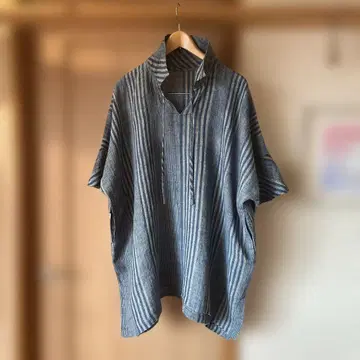새상품급 우사토 의류 린넨 튜닉 남녀 네이비 나염 usaato 우사토