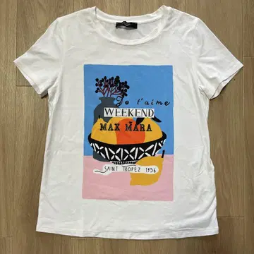 새상품급 Max Mara 티셔츠 여성용 그래픽 weekend