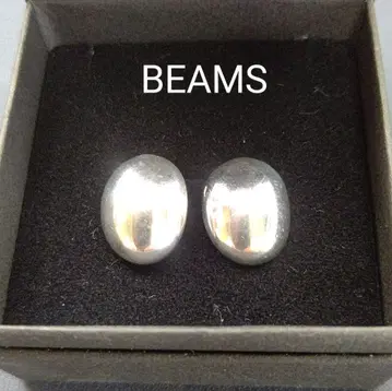 BEAMS 실버 오벌 귀걸이