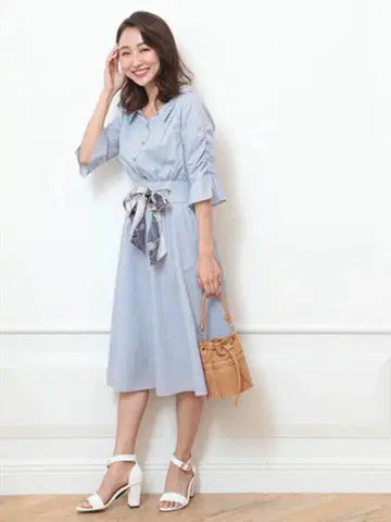 아푸와이저 리셰 스카프 벨트 셔츠 원피스